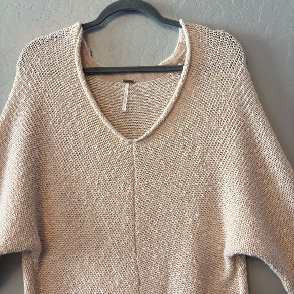 Free people marled bright lights open stitch sweater in beige color small - Picture 3 of 16